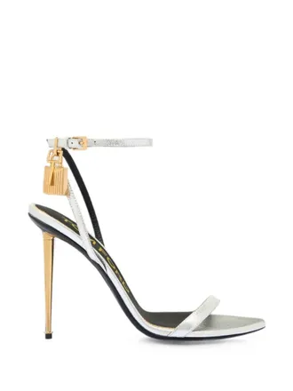Tom Ford Silver Ankle Strap Heels
