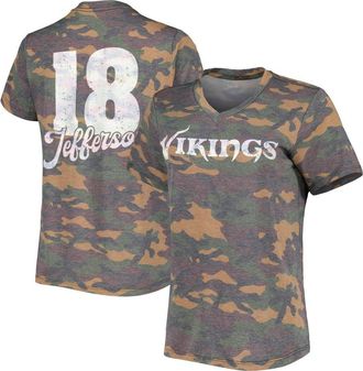 Industry Rag Womens Justin Jefferson Camo Minnesota Vikings Name & Number Tri-Blend V-Neck T-Shirt at Nordstrom, Size Medium