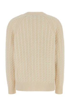 Kenzo Womens Ivory Cotton Blend Cardigan Ecru Exterior: Wool Maglieria