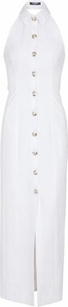 Balmain Bodycon backless poplin jurk - Dames - Casual kleedjes - Wit - XS - Katoen - Kleedjes