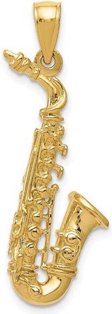 Diamond2Deal 14k Yellow Gold Solid Polished 3-D Saxophone Pendant