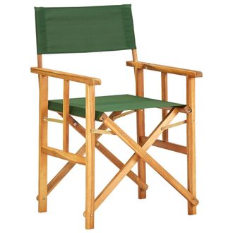 vidaXL Silla De Director Madera Maciza De Acacia Verde Vidaxl