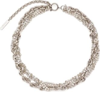 Justine Clenquet Shelby choker - women - Palladium Plated Brass/Crystal - One Size - Silver