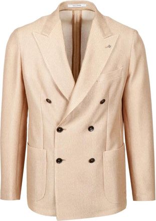 Tagliatore Jassen Sand - Heren - Blazers - Beige - 2XL - Katoen - Jassen