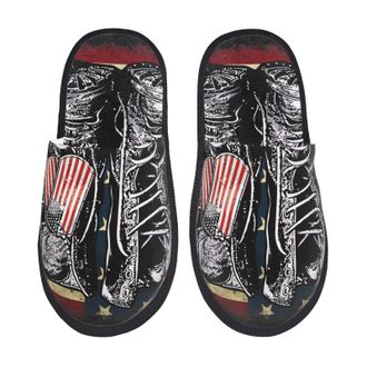 Generic House Slipper Veterans Day Print Lightweight Womens Slippers Plush Comfortable Home Slippers Travel Bedroom L