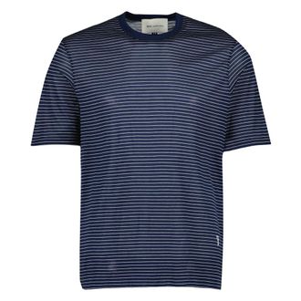 Ami T-Shirts, male, Blue, Size: M De Coeur Striped T-Shirt