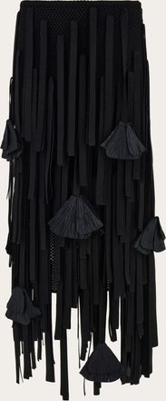 Ferragamo Donna Gonna in rete con fiori Nero