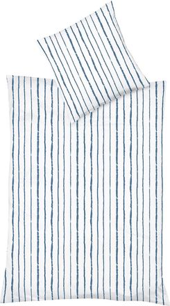 Fleuresse Wendebettwäsche »Provence Cassis 4213 (2/3tlg.)« 3 Stk. tlg. Baumwoll-Leinen, schwungvoller Streifen