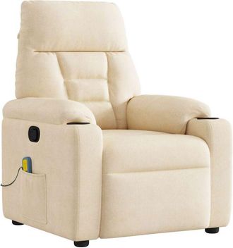 vidaXL Sill&oacute;n Reclinable De Masaje Tela De Microfibra Beige Vidaxl