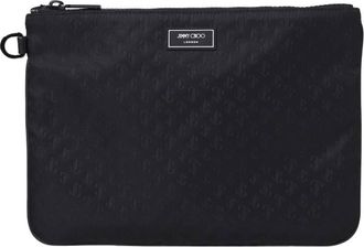 Jimmy Choo London Derek-N JC Embossed Nylon Clutch
