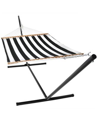 Sunnydaze Quilted Spreader Bar Hammock Bed With 15 Stand