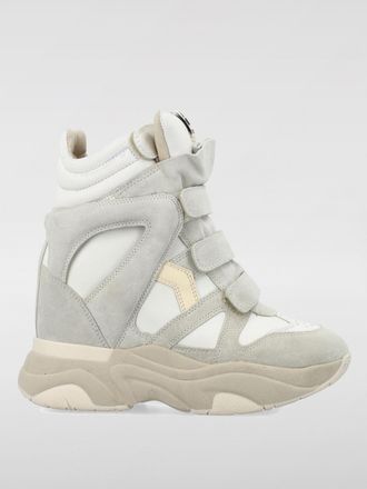 Isabel Marant Balskee High-Top Leather Wedge Trainers with Velcro