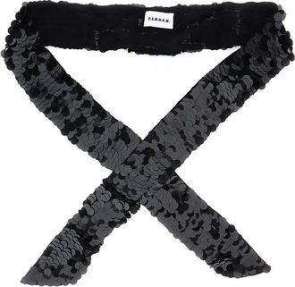 P.A.R.O.S.H. Womens Gloves Paillettes Black Polyamide Scarf Scarfs
