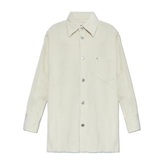 Ami Casual Shirts, male, Gray, Size: 2XS Corduroy Shirt