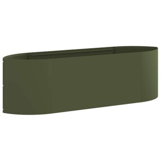 vidaXL Cama De Jard&iacute;n Elevada Verde Oliva 140 X 40 X 40 Cm Acero Vidaxl