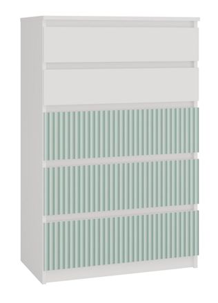 Topeshop Topeshop - Milan - Ba&uacute;l Moderno 5 Cajones - 70x40x109.5 Cm - Mueble De Almacenaje Infantil - Banco Y Verde