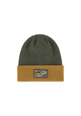 Alpha Industries Skim&uuml;tze ALPHA INDUSTRIES Crew C Label Beanie, Herren, Gr. onesize, gr&uuml;n (schwarz olive), Obermaterial: 100% Polyacryl, M&uuml;tzen Skim&uuml;tze