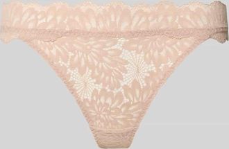 Neo Noir Neo Noir Slim Fit String aus floraler Spitze Modell Lime in Beige, Gr&ouml;&szlig;e XL