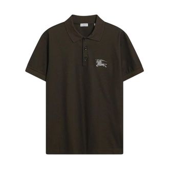 Burberry Polo Shirts, male, Green, Size: S Metallic EKD Cotton Polo Shirt