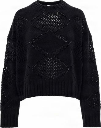 Liu Jo Black Diamond Argyle Knit Wool-Blend Sweater