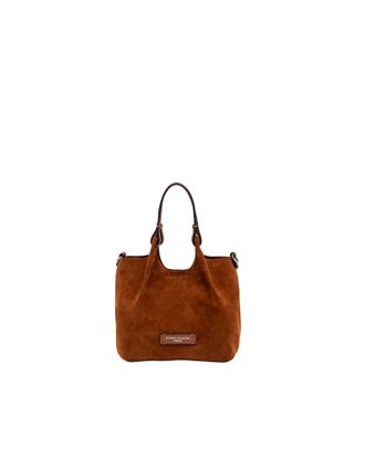 Gianni Chiarini Womens Suede Handbag Dua Cognac Cow Leather Handbags Hand Bags
