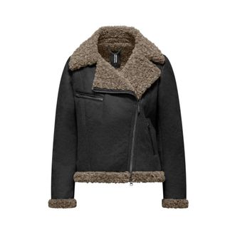 Bomboogie Leather Jackets, female, Black, Size: 3XL Eco Montone