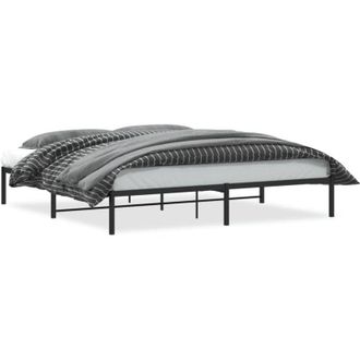 vidaXL Metal Bed Frame without Mattress Black 193x203cm Vidaxl
