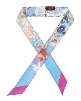 Gucci GG Printed Silk Neckbow