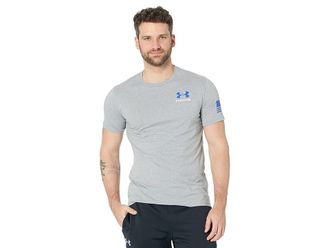 Under Armour New Freedom Banner T-Shirt Mens Clothing Steel Light Heather/Royal : SM, Polyester/Cotton