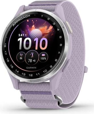 Garmin Approach J1 - Aluminum Bezel with ComfortFit Fabric Band in Lilac at Nordstrom