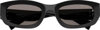 Miu Miu 53mm Irregular Sunglasses in Black /Grey at Nordstrom