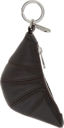 Christophe Lemaire Croissant Mini Leather bag Charm - Dark Brown - One Size