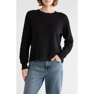 Vince Ribbed Cotton Pullover in Washed Black at Nordstrom Rack, Size X-Large