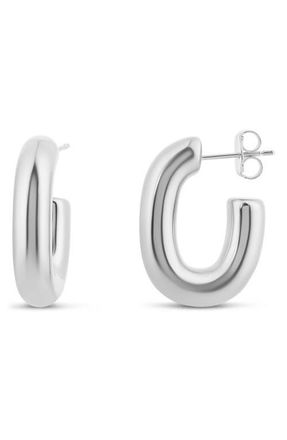 SHYMI U-Shaped Hoop Earrings in Silver at Nordstrom