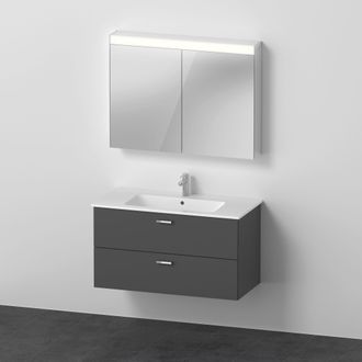 Duravit Duravit - Xbase, Juego De Muebles De Pared, Con Espejo Led, Lavabo