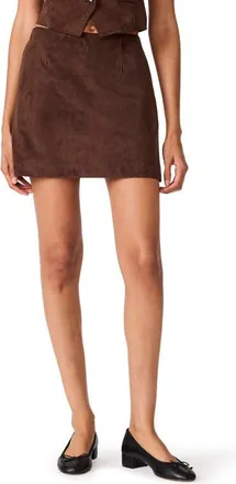 Steve Madden Cindi Faux Suede Miniskirt in Dark Chocolate at Nordstrom, Size X-Small