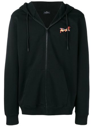 Marcelo Burlon Marcelo Burlon x Muhammad Ali flaming basketball hoodie - men - Cotton/Polyester - S - Black