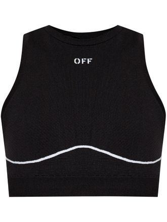 Off-white Off-Stamp sports bra - women - Polyamide - M/L - Black
