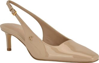 Calvin Klein Sorena Slingback Kitten Heel Pump in Taupe Patent at Nordstrom, Size 6.5
