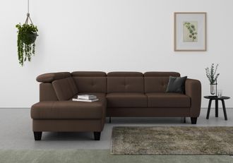 Sit&more Ecksofa »Belluci L-Form« inklusive Federkern, wahlweise mit Bettfunktion und Bettkasten