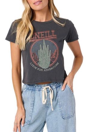 O'Neill Road Trippin Cotton Crop Graphic T-Shirt in Washed Black at Nordstrom, Size Xx-Large