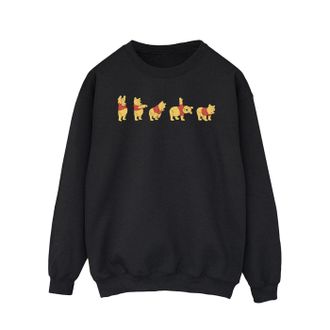 Disney Heren Winnie De Poeh Stretching Sweatshirt (Zwart)