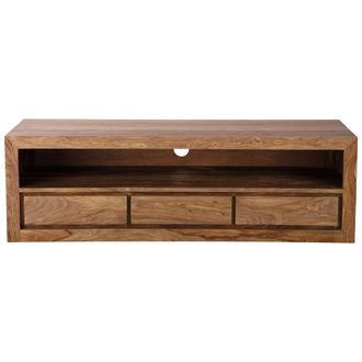 Maisons du monde Mueble TV con 3 cajones de madera de palo de rosa maciza y acacia 160 cm
