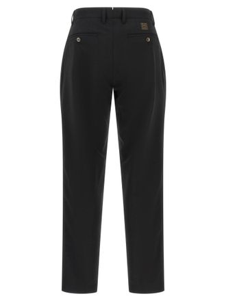 Incotex Pleated Wool Blend Trousers - Black
