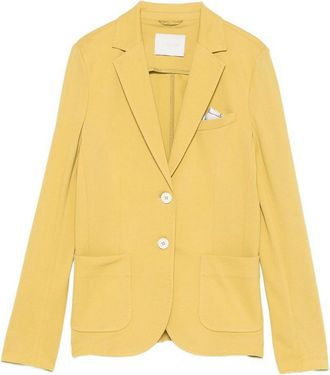 Circolo 1901 Yellow stretch cotton single-breasted blazer