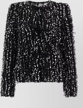 Nina Ricci jacket long sleeves polka dot embroidery bows
