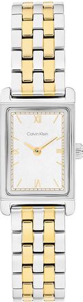 Calvin Klein Womens Rectangle Dial Link Bracelet Watch - White/Natural - OS