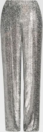 Stella McCartney Fil Coupe Pleated Straight-Leg Trousers