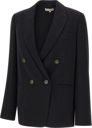 Vince Crepe Double-Breasted Blazer - Dames - Blazers - Zwart - S - Jassen