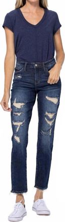 Judy Blue Mid-Rise Destroyed Boyfriend Jean In Medium Wash
